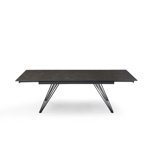 Table Extensible 180 à 260 Cm Céramique Gris Anthracite Pieds Filaires - Utah 01