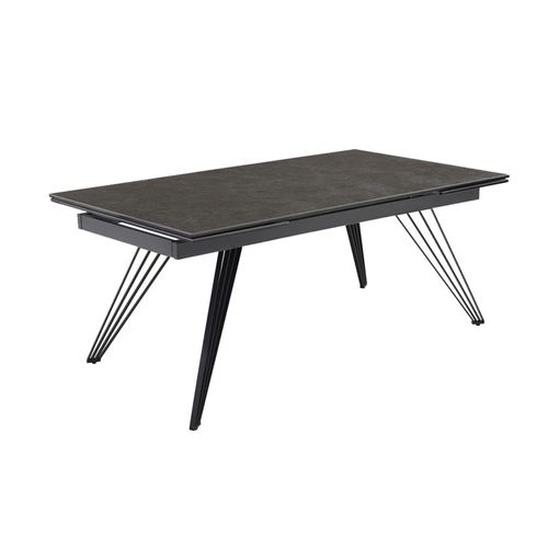 Table Extensible 180 à 260 Cm Céramique Gris Anthracite Pieds Filaires - Utah 01