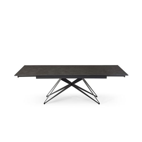 Table Extensible 180 à 260 Cm Céramique Gris Anthracite Pied Géométrique - Utah 03