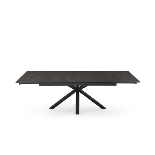 Table Extensible 180 à 260 Cm Céramique Gris Anthracite Pied Croix - Utah 04