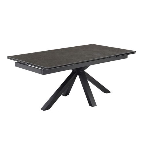 Table Extensible 180 à 260 Cm Céramique Gris Anthracite Pied Croix - Utah 04