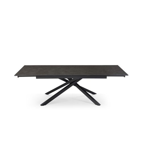 Table Extensible 180 à 260 Cm Céramique Gris Anthracite Pied Torsadé - Utah 05
