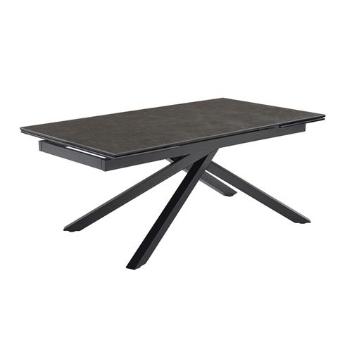 Table Extensible 180 à 260 Cm Céramique Gris Anthracite Pied Torsadé - Utah 05