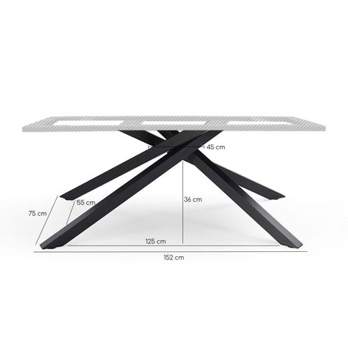 Table Extensible 180 à 260 Cm Céramique Gris Anthracite Pied Torsadé - Utah 05