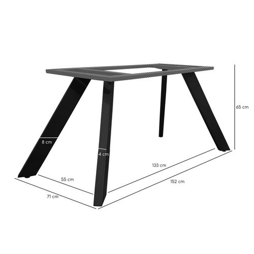 Table Extensible 180 à 260 Cm Céramique Gris Anthracite Pieds Inclinés - Utah 08
