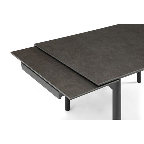 Table Extensible 180 à 260 Cm Céramique Gris Anthracite Pieds Droits - Utah 09