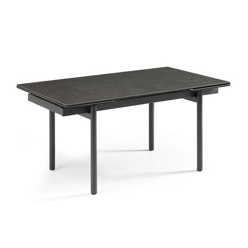Table Extensible 180 à 260 Cm Céramique Gris Anthracite Pieds Droits - Utah 09