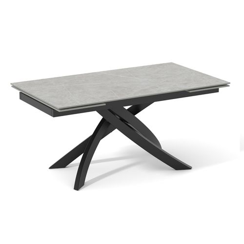 Table Extensible 160 à 240 Cm Céramique Gris Marbré Pied Entrecroisé - Arizona 11