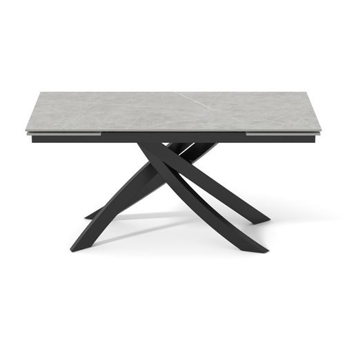 Table Extensible 160 à 240 Cm Céramique Gris Marbré Pied Entrecroisé - Arizona 11