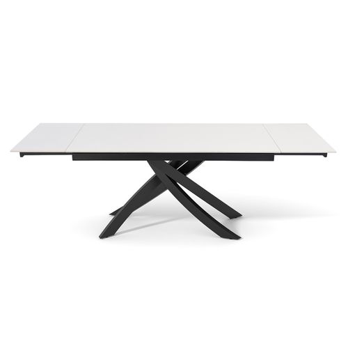 Table Extensible 180 à 260 Cm Céramique Blanc Pied Entrecroisé - Oregon 11