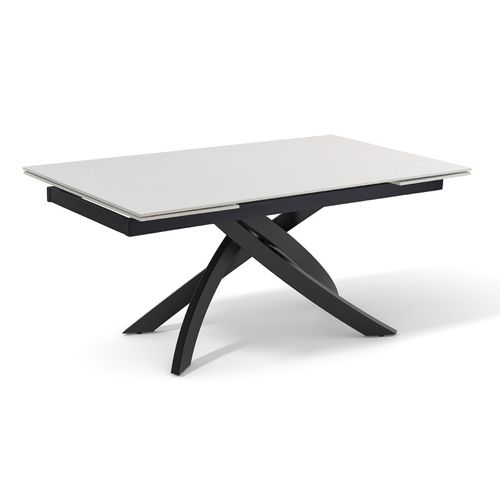 Table Extensible 180 à 260 Cm Céramique Blanc Pied Entrecroisé - Oregon 11