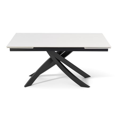 Table Extensible 160 à 240 Cm Céramique Blanc Pied Entrecroisé - Oregon 11
