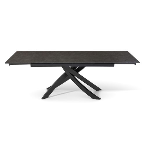 Table Extensible 160 à 240 Cm Céramique Gris Anthracite Pied Entrecroisé - Utah 11