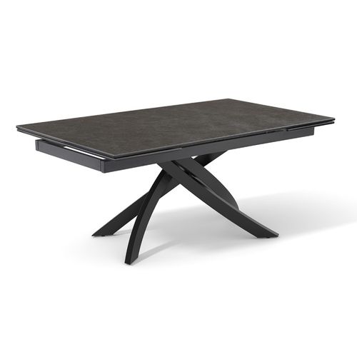 Table Extensible 160 à 240 Cm Céramique Gris Anthracite Pied Entrecroisé - Utah 11