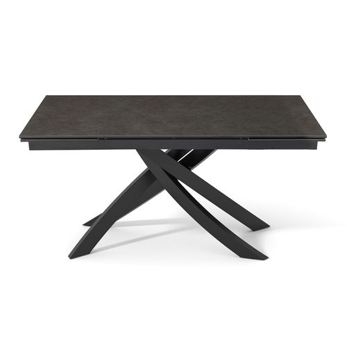 Table Extensible 160 à 240 Cm Céramique Gris Anthracite Pied Entrecroisé - Utah 11