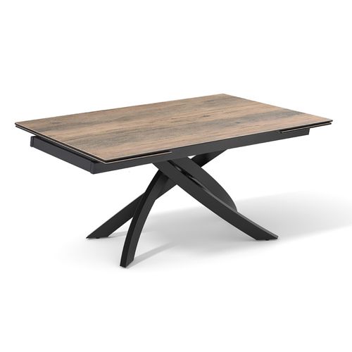 Table Extensible 160 à 240 Cm Céramique Effet Bois Pied Entrecroisé - Texas 11