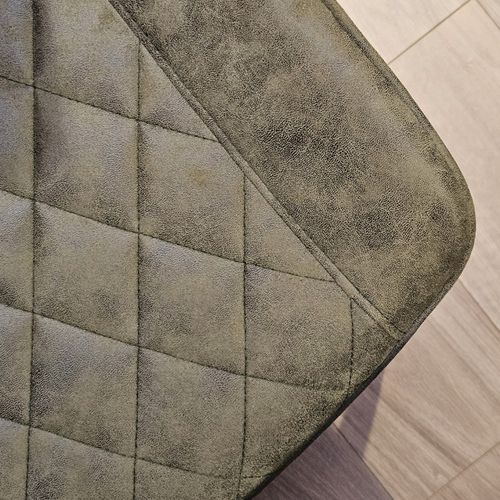 Lot 2 Chaises De Bar En Tissu Vert Avec Pieds En Métal - Manhattan 2