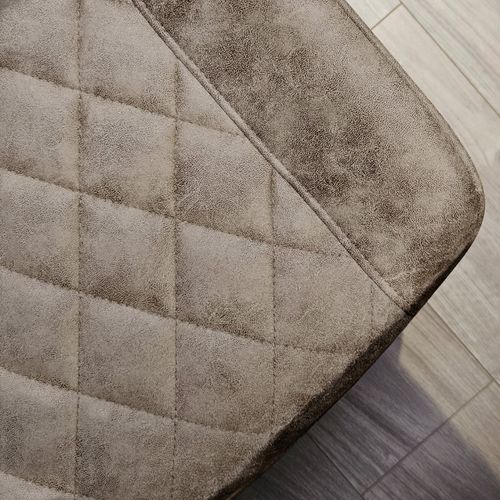 Lot 2 Chaises De Bar En Tissu Taupe Avec Pieds En Métal - Manhattan 2