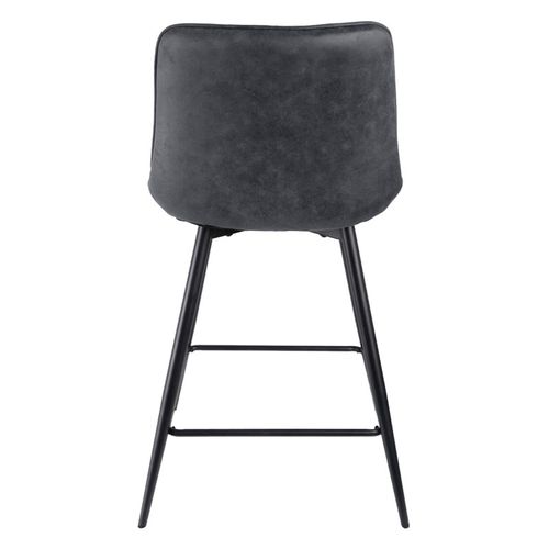 Lot 2 Chaises De Bar En Tissu Gris Avec Pieds En Métal - Manhattan 2