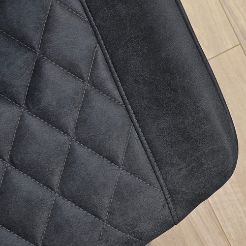 Lot 2 Chaises De Bar En Tissu Noir Avec Pieds En Métal - Manhattan 2