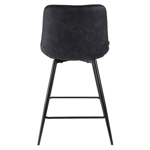 Lot 2 Chaises De Bar En Tissu Noir Avec Pieds En Métal - Manhattan 2