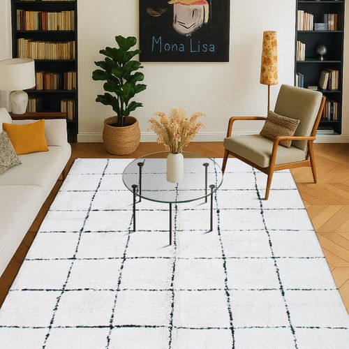 Tapis Salon Lavable Berbère En Coton Beige 80x200 - Style Bohème