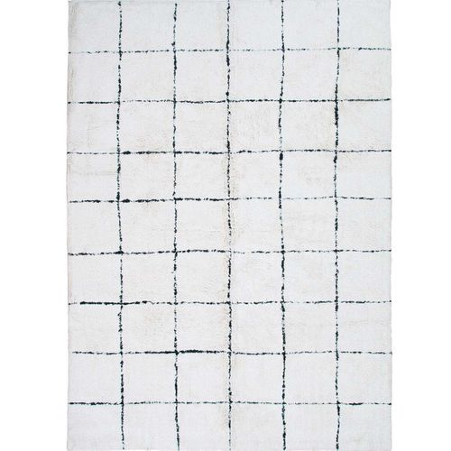 Tapis Salon Lavable Berbère En Coton Blanc Écru 120x180 - Style Bohème