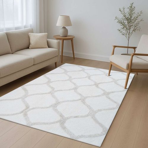 Tapis Salon Lavable Berbère En Coton Beige 120x180 - Style Bohème