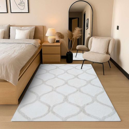 Tapis Salon Lavable Berbère En Coton Beige 120x180 - Style Bohème