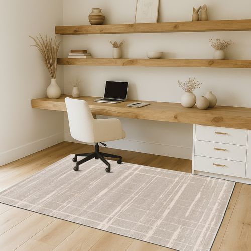 Tapis Salon Moderne Abstrait Gris Beige 120x170