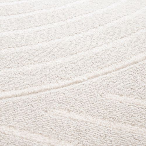 Tapis Salon Doux à Relief Abstrait Géométrique Blanc 120x170