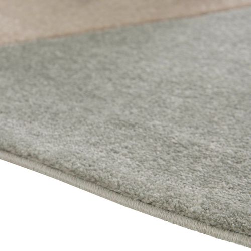 Tapis Salon Doux à Relief Abstrait Géométrique Beige 120x170