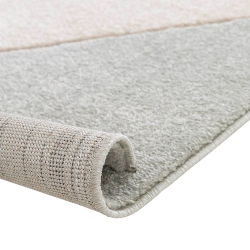 Tapis Salon Doux à Relief Abstrait Géométrique Beige 120x170