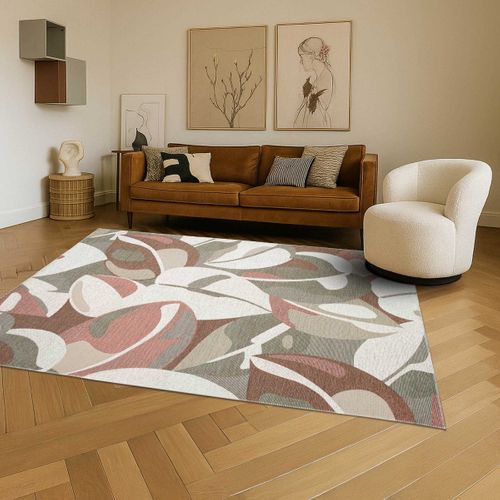 Tapis Salon Moderne Tissé Plat Vert Multicolore 120x170