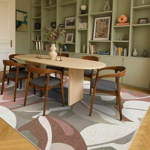 Tapis Salon Moderne Tissé Plat Vert Multicolore 120x170