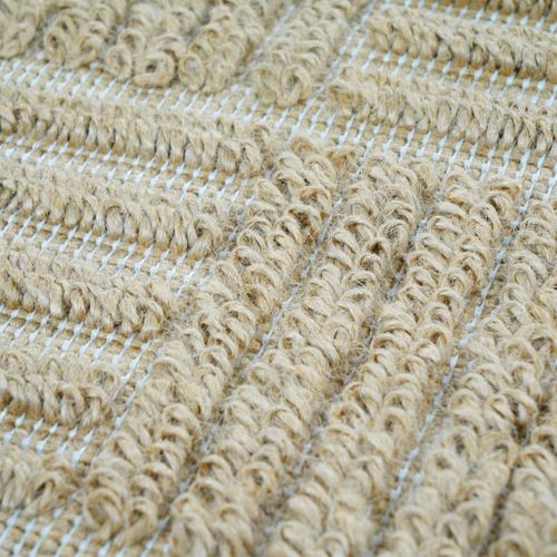 Tapis Salon Damier En Jute Naturel Artisanal Reliefs Beige 120x160 - Style Bohème