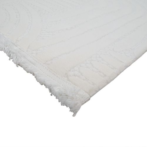 Tapis Salon Moderne Crème à Motifs Géométriques 120x180