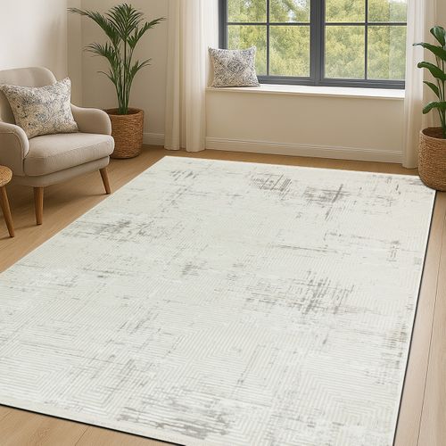 Tapis Salon Abstrait Moderne Crème 120x180