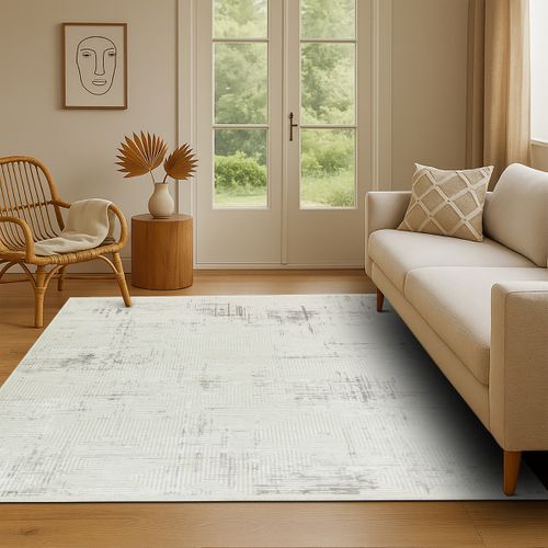 Tapis Salon Abstrait Moderne Crème 120x180