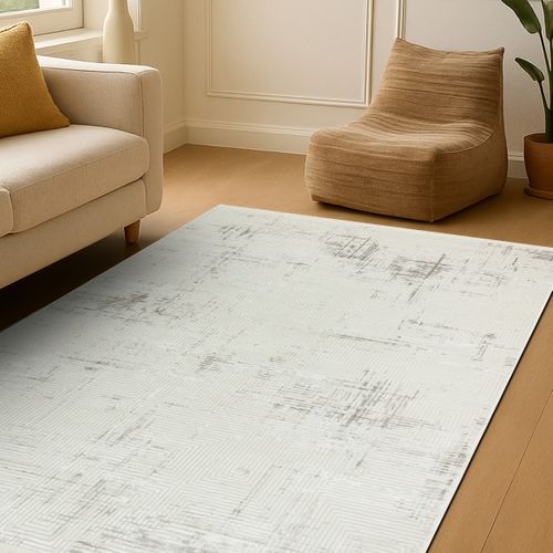 Tapis Salon Abstrait Moderne Crème 120x180