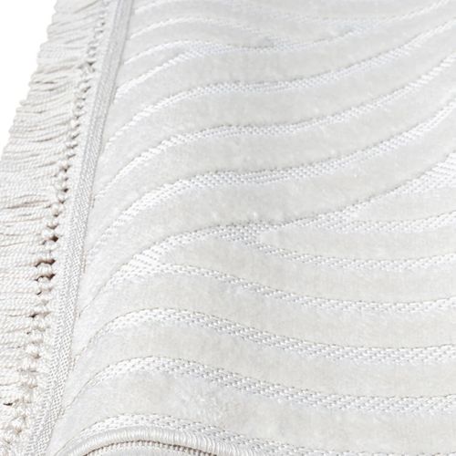 Tapis Salon à Relief Géométriques Moderne Blanc 120x180