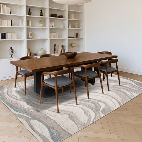 Tapis Salon Moderne Tissé Plat Gris Multicolore 120x170