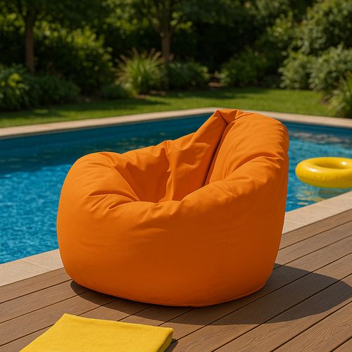 Ohau - Pouf Poire D'extérieur 130x115cm Orange