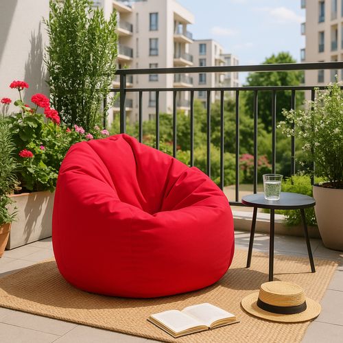 Ohau - Pouf Poire D'extérieur 130x115cm Rouge