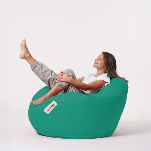 Ohau - Pouf Poire D'extérieur 130x115cm Turquoise