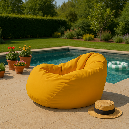 Ohau - Pouf Poire D'extérieur 130x115cm Jaune