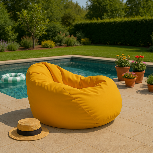 Ohau - Pouf Poire D'extérieur 130x115cm Jaune