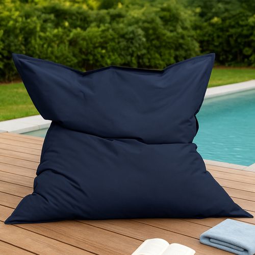 Moku - Pouf Rectangulaire D'extérieur XXL 180x140cm Bleu Marine