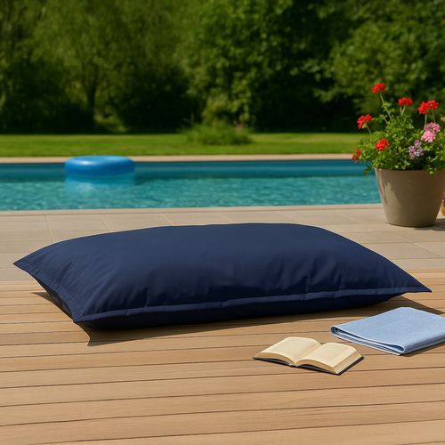 Moku - Pouf Rectangulaire D'extérieur XXL 180x140cm Bleu Marine