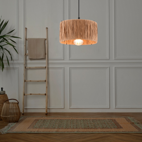 Clarisse- Suspension Filaire En Raphia Et Métal